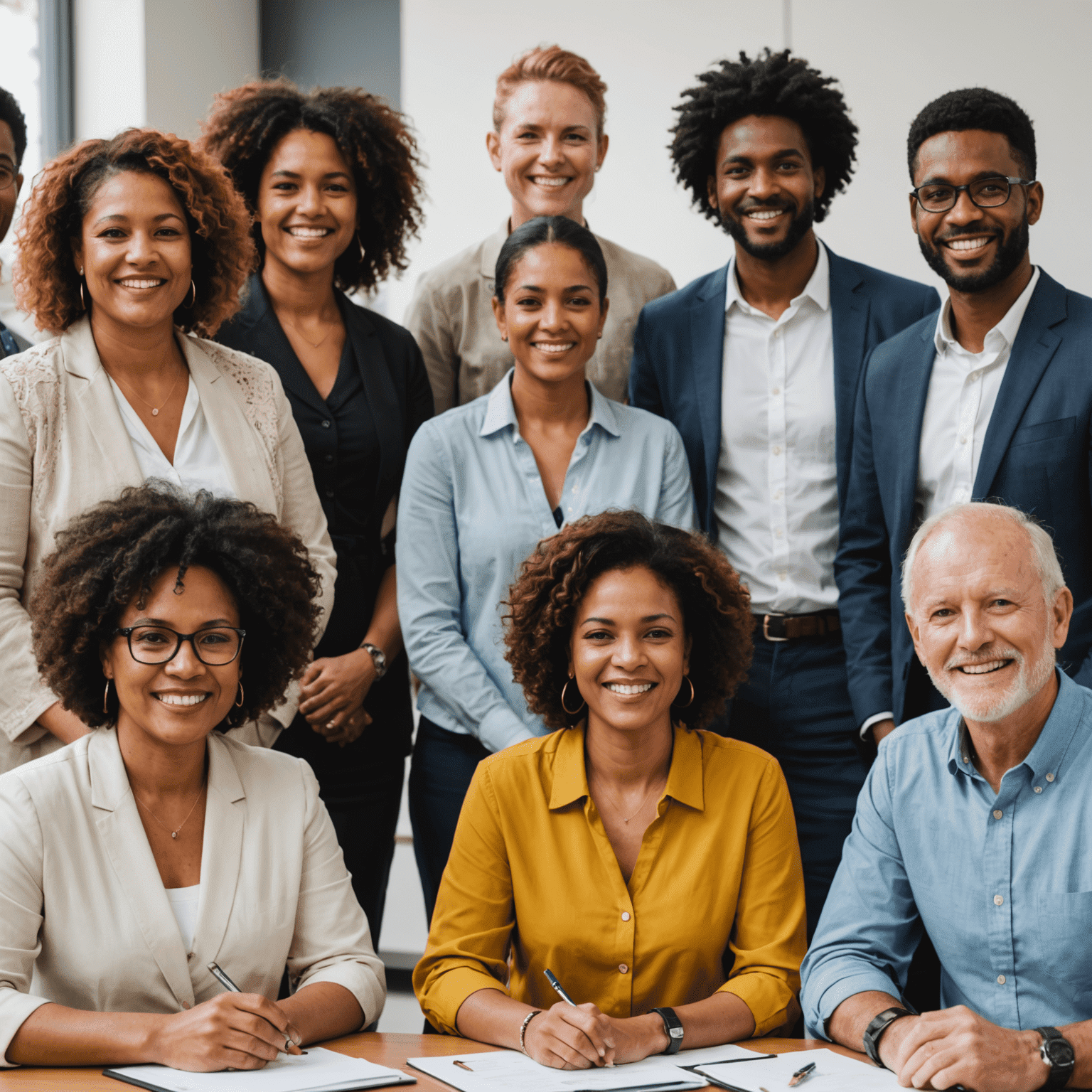 A diverse group of people representing Australia's multicultural society, engaged in a cross-cultural communication workshop